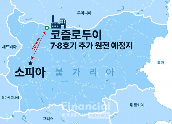 현대건설이 우선협상대상자로 선정된 불가리아 코즐로두이 원자력발전소 위치도 / 사진=현대건설