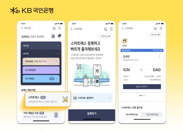 KB국민은행, 민간기업 최초로 안면인식 출국 ‘스마트패스’ 서비스 제공 / 사진=KB국민은행