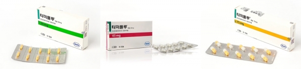 왼쪽부터 타미플루캡슐30mg, 45mg, 75mg. /사진=HK이노엔